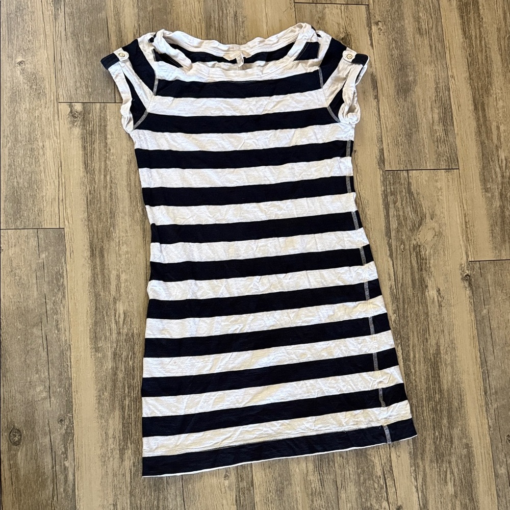 ☀️Banana Republic Navy and White Striped shirt  Dress